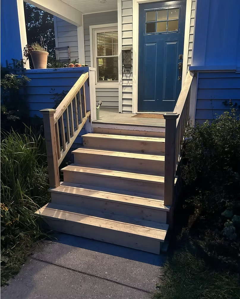 Porch staircase build